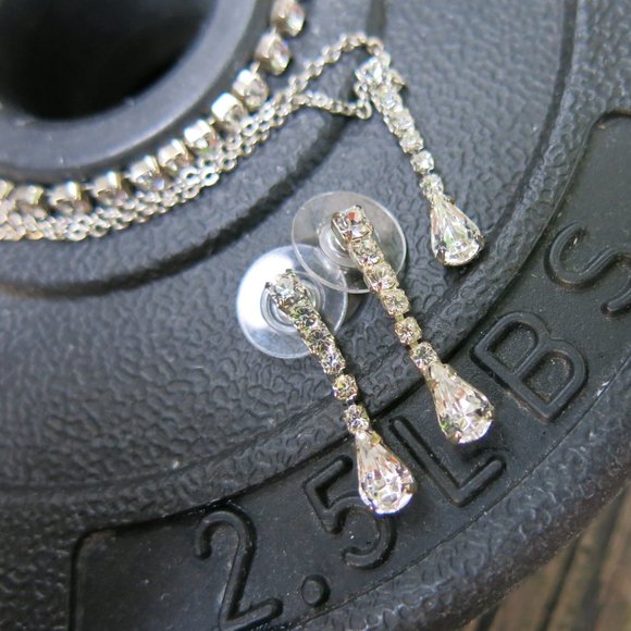 Vintage Jewelry - Vintage Diamond Rhinestone Silver full SET